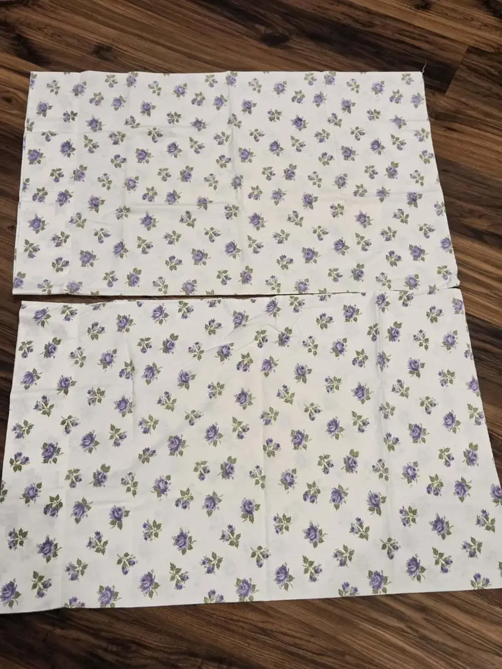 Vtg Penney's Floral Pillowcases Set 2 Purple Roses Percale 100% Cotton 20x30
